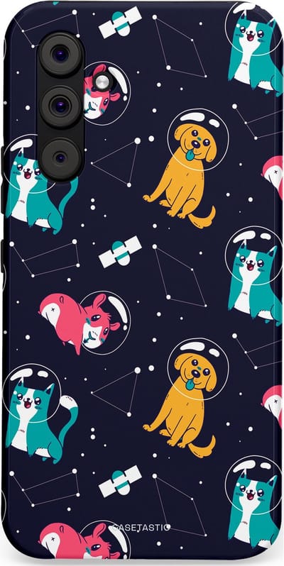 Casetastic Hoesje Geschikt voor Samsung A54 (5G) - Stijlvolle Beschermende Duo-layer Case - Sterrennacht Dieren