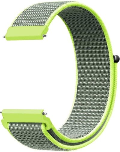By Qubix - Sport Loop nylon bandje 20mm - Neon groen - Geschikt voor Samsung Galaxy Watch 7 (40 & 44mm) - Galaxy Watch FE - Galaxy Watch 6 - Galaxy Watch 6 Pro - Galaxy Watch 5 - 5 Pro - Galaxy Watch 4 - 4 Classic - Active 2 - Watch 3 (41mm)