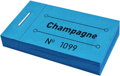 CombiCraft consumptiebonnen 50x30mm champagne blauw - 5 boekjes met in totaal 250 bonnen