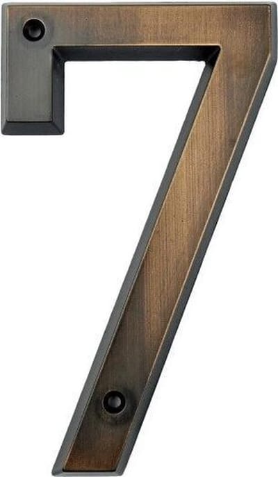 Huisnummer Brons nr. 7 - 15 cm hoog - Huisnummer van Zink - Mooie Brons-Look Huisnummers