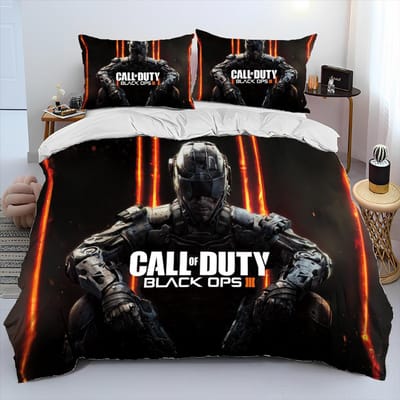 3D-printen Game Call of Duty Dekbedovertrek Beddengoedset, Dekbedovertrek Bedset Quiltovertrek Kussensloop, King Queen Size Beddengoedset Kinderen EU Twin 135x200cm