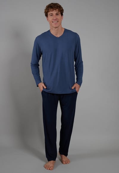 CECEBA Bamboo - Heren Pyjama lange broek - Blauw