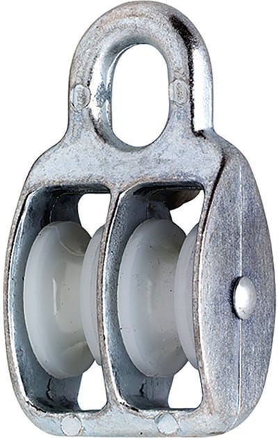 6 mm diameter kabel 200 kg belasting katrol dubbel wiel nylon - kabelkrol - draadkabelblok - hangkatrol - geleide wiel