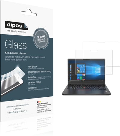 dipos – 2x Matte Pantserfolie geschikt voor Lenovo ThinkPad E14 Gen 1 | 9H Screenprotector