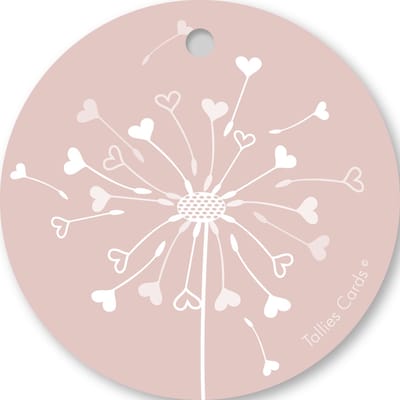 Tallies Cards - kadokaartjes  - bloemenkaartjes - Paardenbloem roze - PrimoFiori - set van 5 kaarten - condoleance - deelneming - gecondoleerd - afscheid - 100% Duurzaam