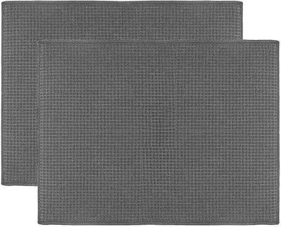 Microvezel, sneldrogend, 2 stuks afwasmat keukengereionderlaag voor keuken, tafelaccessoires, machinaal wasbaar (grijs)