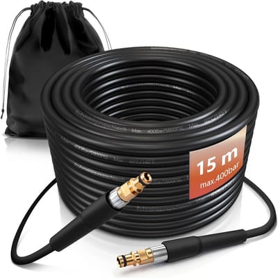 Pijpreinigingsslangset 15 m 400 bar 60°C - Compatibel K2-K7 Hogedrukreiniger