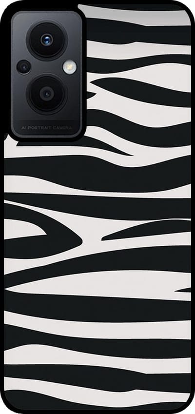 Smartphonica Telefoonhoesje Geschikt voor Oppo Reno7 Lite met zebra opdruk - TPU backcover case zebra design - Zwart Wit geschikt voor Oppo Reno7 Lite