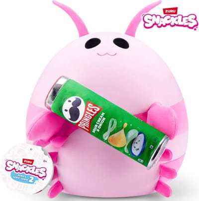 Snackles knuffel - Garnaal Lily met Pringles Chips 40 cm