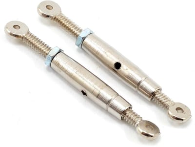 Set van 2 Verstelbare Staalkabels met Schroefdraad voor Modelbouw - 1/4 Schaal