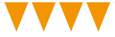 Oranje vlaggenlijn - slinger - 5 meter - plastic - binnen en buiten - 10 vlaggetjes - Koningsdag/holland