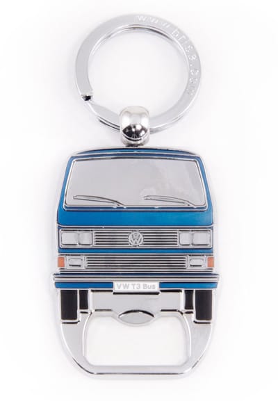 BRISA VW Collection - Volkswagen sleutelhanger accessoire sleutelhanger met bierflesopener in T3 Bulli Bus design (wit)