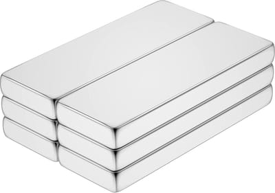 Brute Force Sterke blokmagneten - Schijfmagneten Whiteboard Koelkast Magneet - N35 - Vierkant | 25 x 8 x 2 mm | Zilver