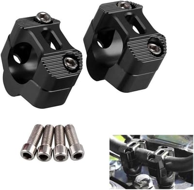 Stuurverhogers Motorfiets - Stuurverhoging Klemmen - Comfortabeler Rijden - CNC Aluminium - 28 mm Stuurdiameter - Zwart