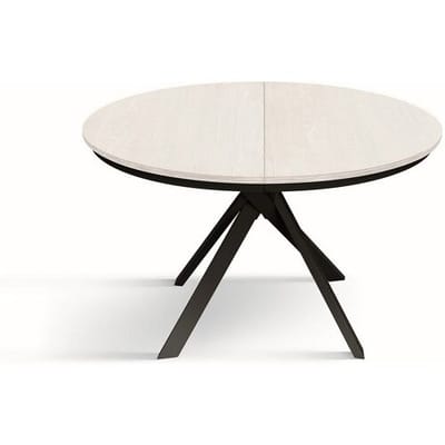 Tafel rond essen wit, metalen poten antraciet 120-170cm - PANTELLERIA