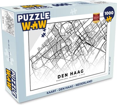 Puzzel Kaart - Den Haag - Nederland - Legpuzzel - Puzzel 1000 stukjes volwassenen