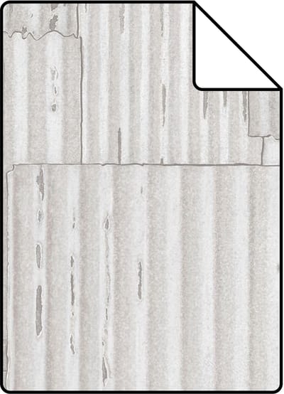 Proefstaal Origin Wallcoverings behang industri�le golfplaten 3D gebroken wit - 26,5 x 21 cm - 347619-S