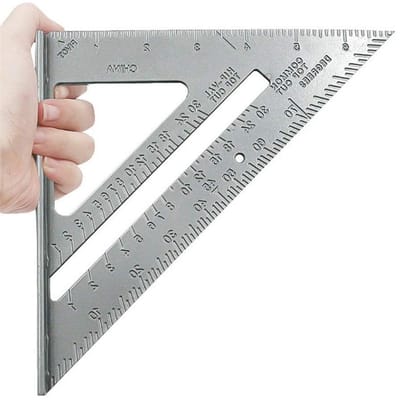 Meetinstrument voor Houtsnijwerk - Aluminium Hoekmeter met Rafter Hoekgids en Maatvoering voor Timmerwerk en Constructie
