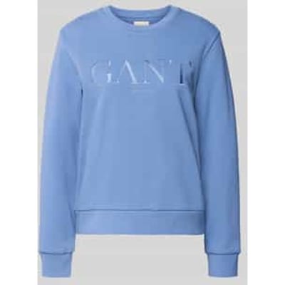 sweatshirt met labelstitching en ronde hals