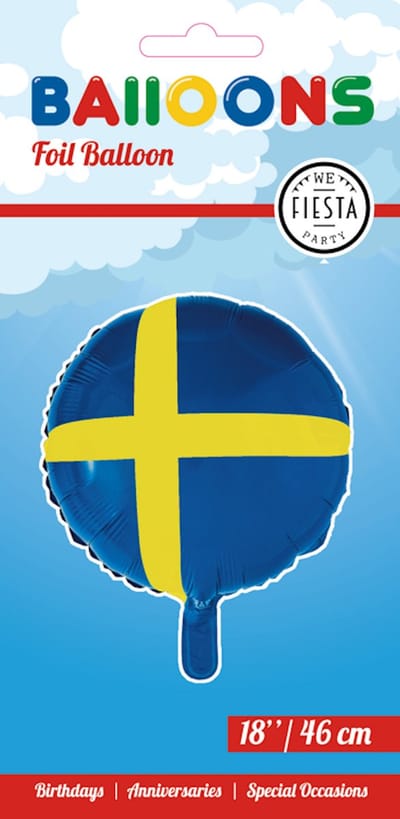 Folieballon Zweden 18" 45cm - Feest Feestje Landen Helium Folie Ballon
