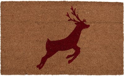 Clayre & Eef Deurmat 75x45 cm Bruin Kokos Hert