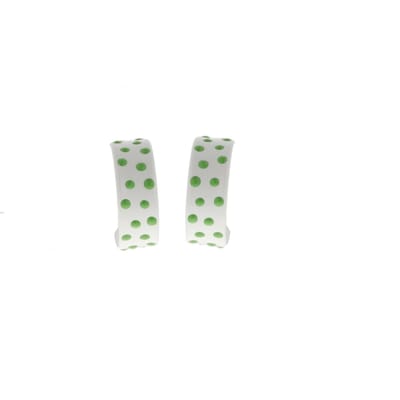 Behave - Oorbellen - Oorringen polkadot stijl met groen detail - retro
