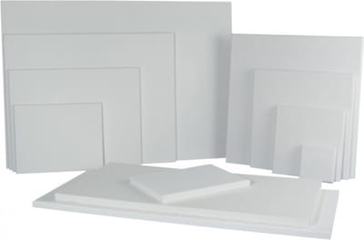 Handbespannen canvas schildersdoek - 50 x 70 cm - wit - schilderijen maken - kinderen/volwassenen