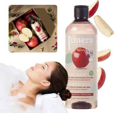 ITINERA - Appel Trentino beschermende douchegel, 95% natuurlijke ingrediënten, 370 ml