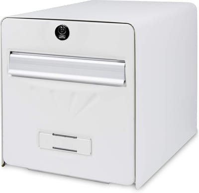 Glazen Deur - Brievenbus Klep - Post Ontvangen - Deurstopper Detail - 36.5 x 28 x 31 cm - Wit