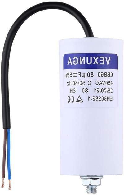 Startcondensator Motor - Aanloopcondensator Elektromotor - Motor Starten - Hoge Stabiliteit - 80uF 450V - Zwart