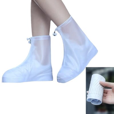 Waterdichte overschoenen - Regenschoenen - Model met ritssluiting - Herbruikbare Schoenen Overtrekken - rubberen zool - PVC-schoenovertrekken - Geschikt voor regen- en sneeuwweer - Waterdicht - Antislip - Maat XXL (43-44)