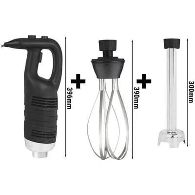 GGM Gastro Stabmixer inkl. Mixstab 300mm & Rührbesen - 850 Watt - Geschwindigkeit stufenlos regelbar