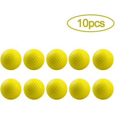 10 Pièces Balles de Golf Mousse PU Élastique Usage Intérieur Extérieur Pratique du Golf Practice pour Enfants Putting Fournitures de Golf jaune