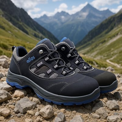 Atlas CF 4 Blue S1 Werkschoenen Maat 48 - Extra Breed - Lage Veiligheidsschoen met Stalen Neus - Paar