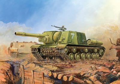 Zvezda Modelbouwpakket Auto - 3532 ISU-152 Soviet Self-propelled Gun Plastic - 1:35 - Modelbouw