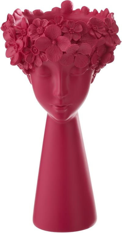 J-Line bloempot Hoofd - polyresin - fuchsia - large