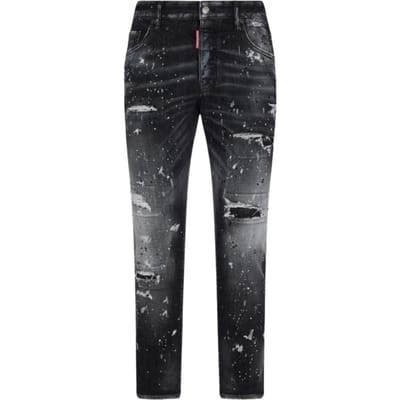 Dsquared2 Skater Jean Paint Splatter Jeans met zwarte wassing