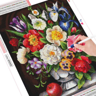 Diamant schilderij volledige ronde bloem 5d borduurwerk display afbeelding van strass steentjes bloemen handgemaakt cadeau 20X30CM