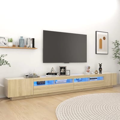 vidaXL - Tv-meubel - met - LED-verlichting - 300x35x40 - cm - sonoma - eikenkleurig