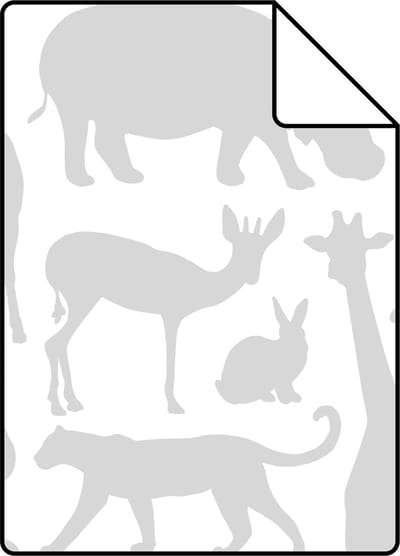 Proefstaal ESTAhome behang dieren grijs - 26.5 x 21 cm - 139054-S