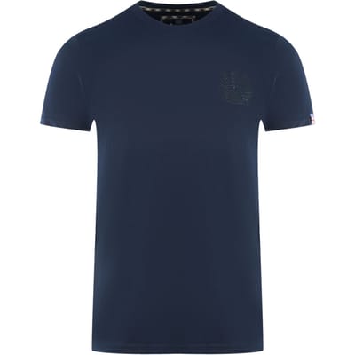 Aquascutum London Tonal Aldis Logo Navy Blue T-Shirt