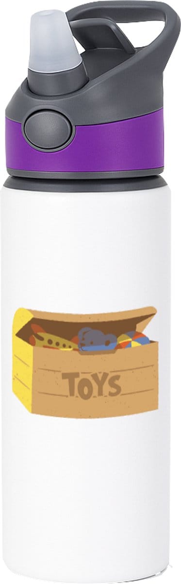 Hacebo® - Speelgoed waterfles met rietje paars - Kind - baby's - Speelgoed box - toys - cadeau voor een peuter - water fles - 650ML