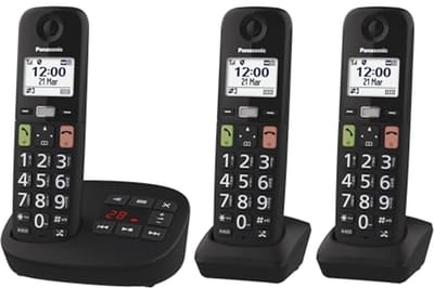 Draadloze Digitale Telefoon met Antwoordapparaat en 3 Handsets - LCD-Display, Grote Toetsen, Favoriete Oproepen