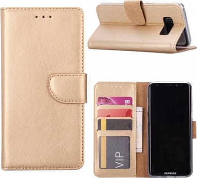 LuxeBass Bookcase geschikt voor Samsung Galaxy J5 (2017) - Goud gsm hoesje - telefoonhoes - telefoonhoesjes