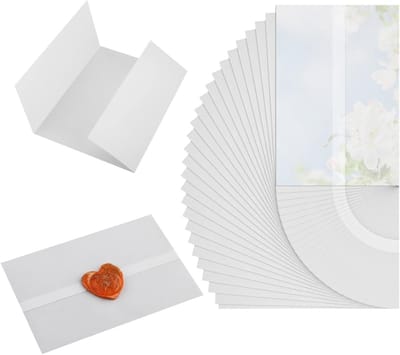 70 Stuks Prefolded Vellum Jackets voor Uitnodigingen, 13x18cm Translucent Jassen voor Bruiloften, Babyshowers en Verjaardagen