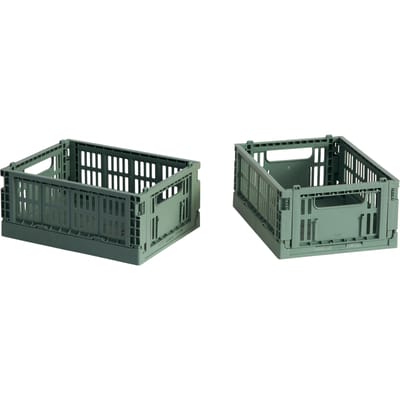 HAY Colour Crate Mini set van 2 - HAYCrateSageGreen