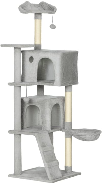 Kattenkrabpaal - 160 cm - Meerdere Niveaus, Sisal Krabpalen, Holletjes, Pluche Platformen, Hangmat, Ladder, Speelballen