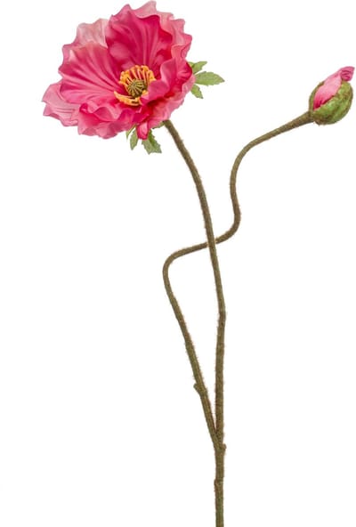 Emerald - Kunstbloem Klaproos 74cm roze - Kunstplant voor binnen
