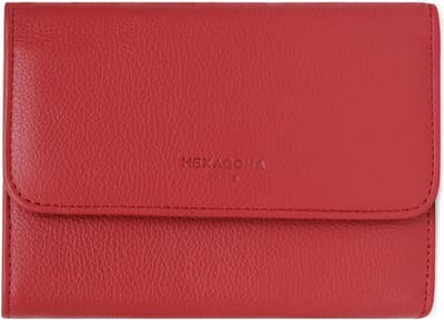 HEXAGONA Portemonnee Van Rundleer Rood