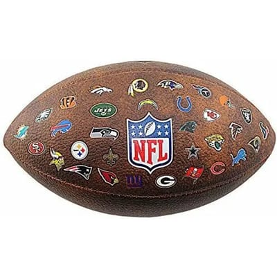 Wilson - NFL - Junior - American Football - 32 Team Logo - Throwback - Inclusief Oppompnippel - Bruin - Junior Maat